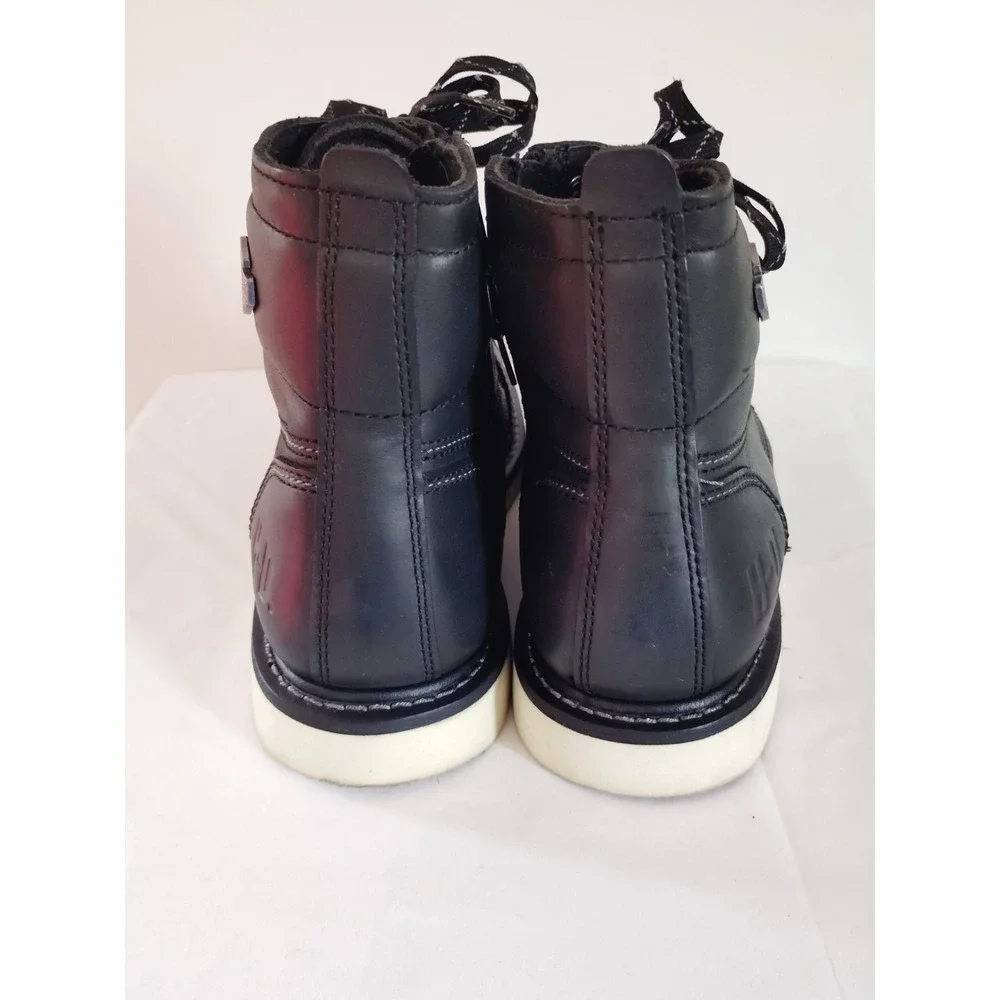 Harley‑Davidson Bremen Black Leather Motorcycle Riding Boots Men 10 Lace Up Goth